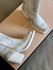 Miu Miu classic biker grey boots - 6