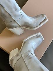 Miu Miu classic biker grey boots - 4