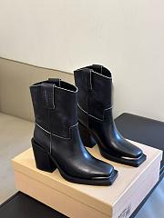 Miu Miu classic biker black short boots - 1