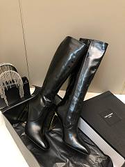 YSL side zipper simple and fashionable long black boots  - 3