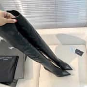 YSL heel pointed high heel high black boots - 4