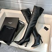 YSL heel pointed high heel high black boots - 3