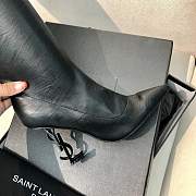 YSL heel pointed high heel high black boots - 2