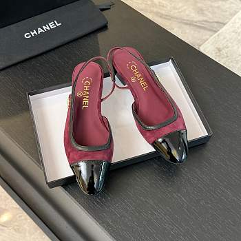 Chanel Mary Jane red sandals