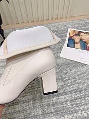  GG horsebit ankle white boots - 3