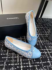 Chanel 24ss classic bow round head ballet blue shoes  - 1