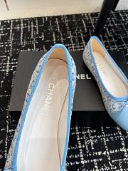 Chanel 24ss classic bow round head ballet blue shoes  - 3