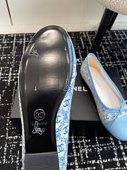 Chanel 24ss classic bow round head ballet blue shoes  - 2