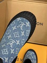 LV classic shell bottom ankle denim boots - 3