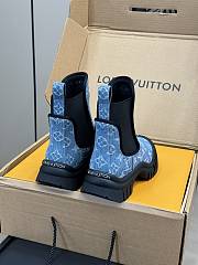 LV classic shell bottom ankle denim boots - 2