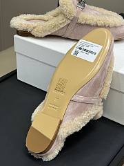 Hermes kelly light pink fur half-slippers - 6