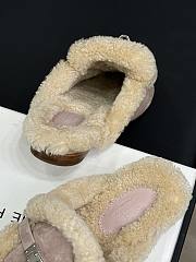 Hermes kelly light pink fur half-slippers - 4