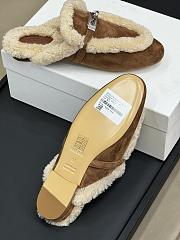 Hermes kelly brown fur half-slippers - 3