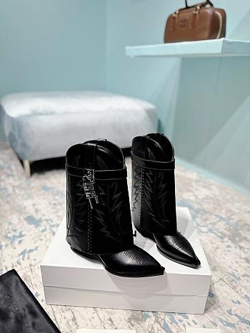 Givenchy Shark Lock Cowboy Black Boots