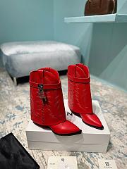 Givenchy Shark Lock Cowboy Red Boots - 1