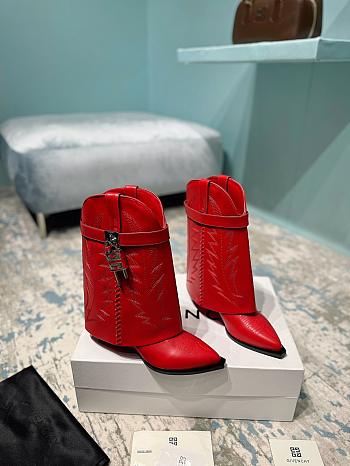 Givenchy Shark Lock Cowboy Red Boots