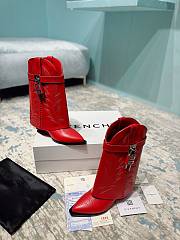 Givenchy Shark Lock Cowboy Red Boots - 5