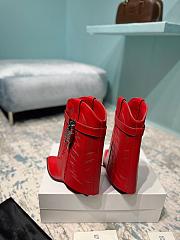 Givenchy Shark Lock Cowboy Red Boots - 4