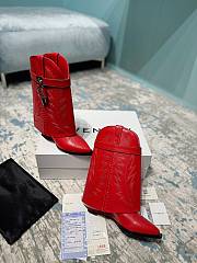 Givenchy Shark Lock Cowboy Red Boots - 3