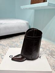 Givenchy Shark Lock Cowboy Wax Leather Black Boots  - 2