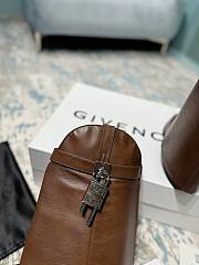 Givenchy Shark Lock Cowboy Wax Leather Brown Boots  - 6