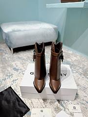 Givenchy Shark Lock Cowboy Wax Leather Brown Boots  - 4