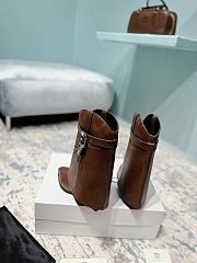 Givenchy Shark Lock Cowboy Wax Leather Brown Boots  - 3