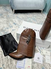 Givenchy Shark Lock Cowboy Wax Leather Brown Boots  - 2