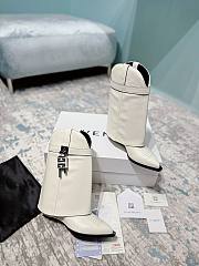 Givenchy Shark Lock Cowboy Wax Leather White Boots  - 1