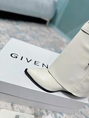 Givenchy Shark Lock Cowboy Wax Leather White Boots  - 6