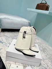 Givenchy Shark Lock Cowboy Wax Leather White Boots  - 4