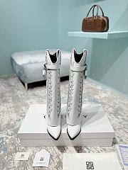 Givenchy Shark Lock Cowboy Cowhide White Boots  - 4