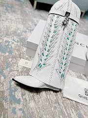 Givenchy Shark Lock Cowboy Cowhide White Boots  - 3