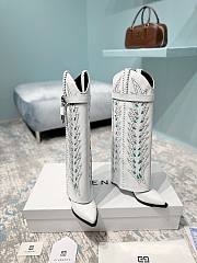 Givenchy Shark Lock Cowboy Cowhide White Boots  - 2