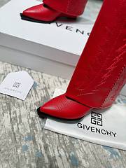 Givenchy Shark Lock Cowboy Cowhide Red Boots  - 6