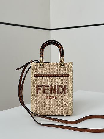 Fendi Look Mini Square Brown Bag 13.5x5.5x18cm