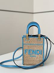 Fendi Look Mini Square Blue Bag 13.5x5.5x18cm - 1