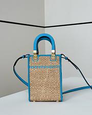 Fendi Look Mini Square Blue Bag 13.5x5.5x18cm - 3