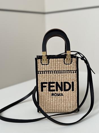 Fendi Look Mini Square Black Bag 13.5x5.5x18cm