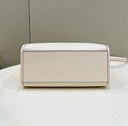 Fendi Full Leather Embossed Tote Creamwhite 25.5x12x23cm - 6