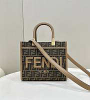 Fendi Full Leather Embossed Tote Monogram 25.5x12x23cm - 1