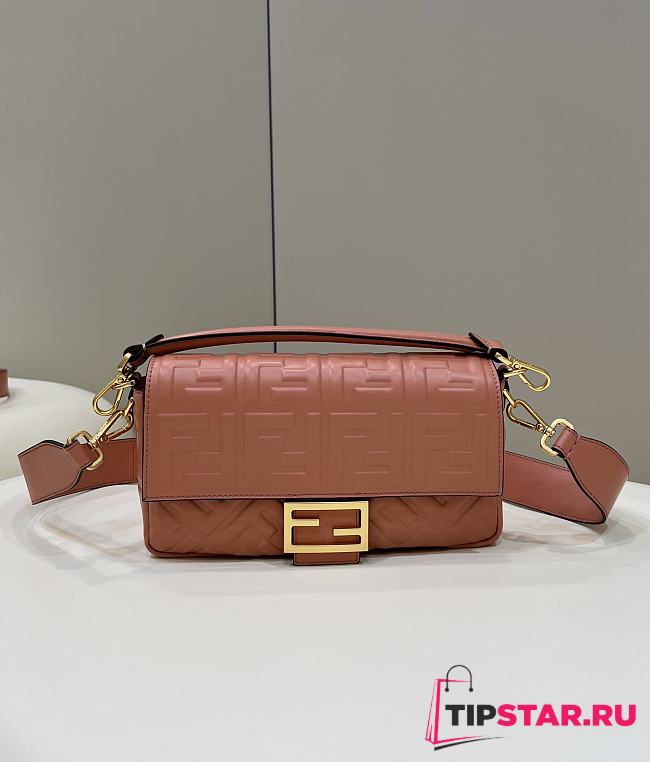 Fendi Baguette Medium Dark Pink Bag 26×5×13cm - 1