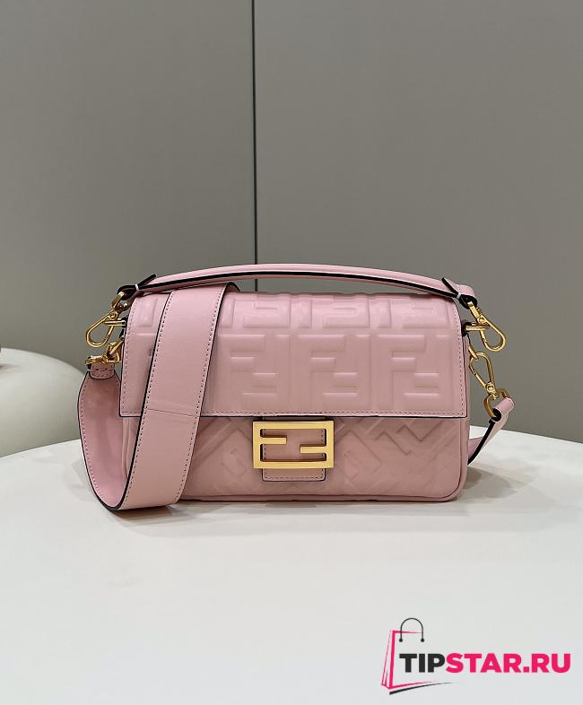 Fendi Baguette Medium Light Pink Bag 26×5×15cm - 1