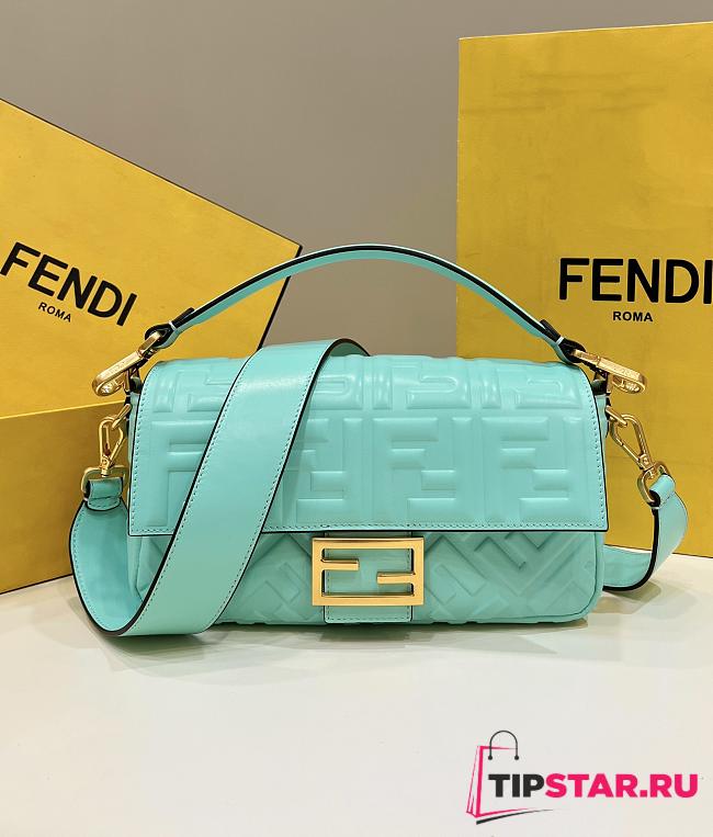  Fendi Baguette Medium Light Blue Bag 26×5×15cm - 1