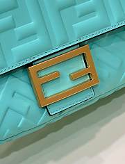  Fendi Baguette Medium Light Blue Bag 26×5×15cm - 4