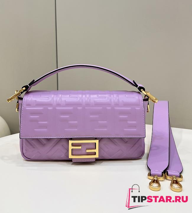  Fendi Baguette Medium Purple Bag 26×5×13cm - 1