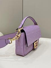  Fendi Baguette Medium Purple Bag 26×5×13cm - 6