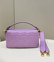  Fendi Baguette Medium Purple Bag 26×5×13cm - 5