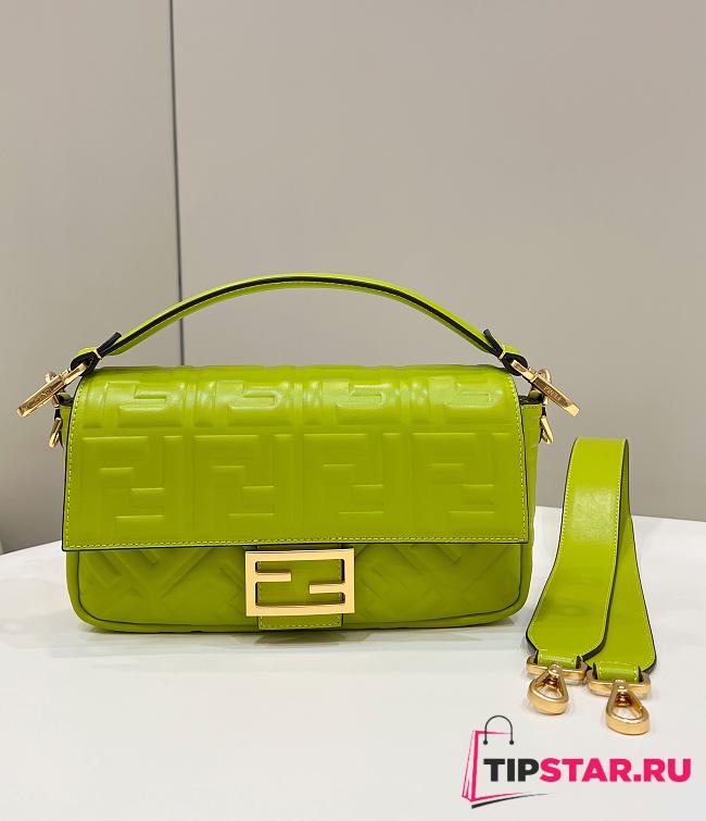 Fendi Baguette Medium Light Green Bag 26×5×13cm - 1