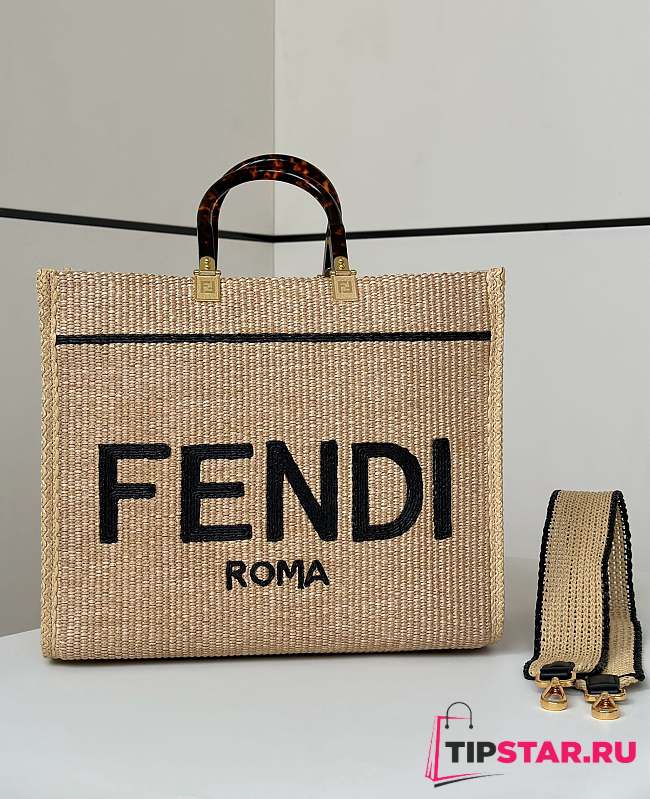 Fendi Handmade Straw Weaving Tote 36×16×30cm  - 1